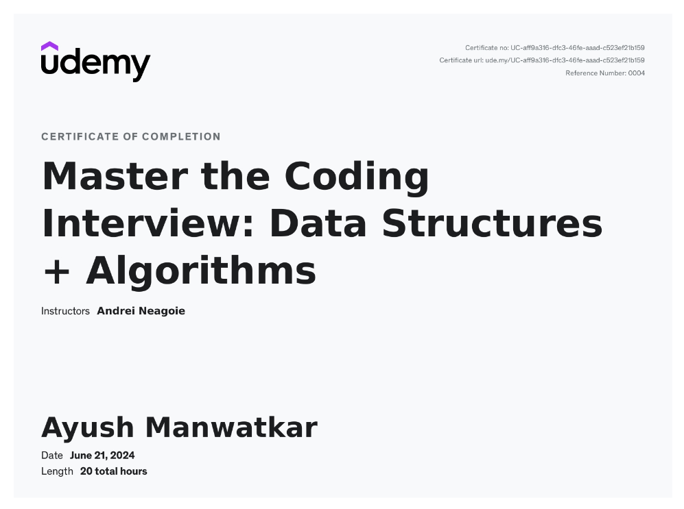 Data Structures & Algorithm